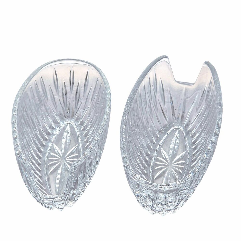 Princess House Highlights Utinsel Holder Crystal 5.25" fork spoon rests 2pc